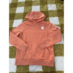 Carhartt Kids Relaxed Fit Coral Logo Hoodie Size S 4-6 Youth Fleece Lined